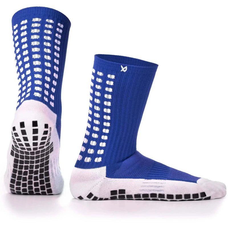 Grip Socks Football - Anti Slip Football Socks Calf - LUX - Blue