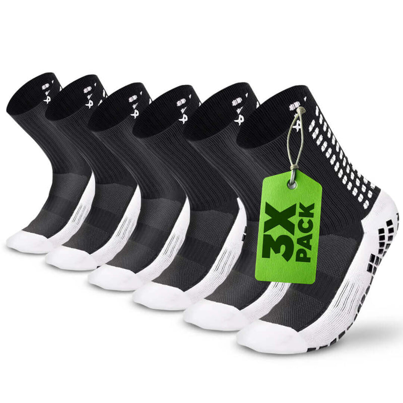 Grip Socks Football - Calf Socks Football - Multipack Black - LUX