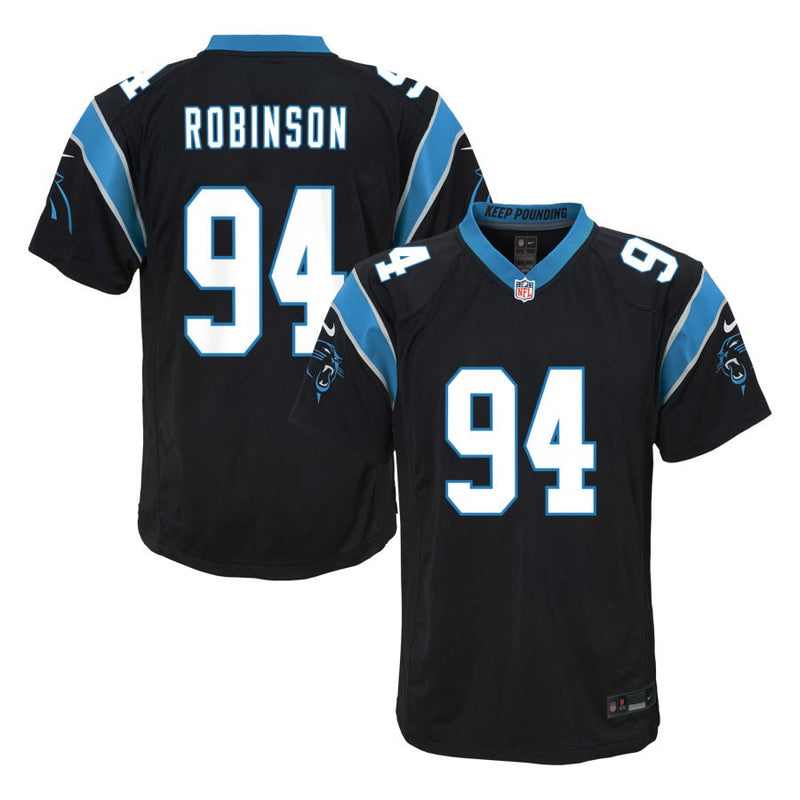 A'Shawn Robinson Youth Nike  Black Carolina Panthers Custom Game Jersey