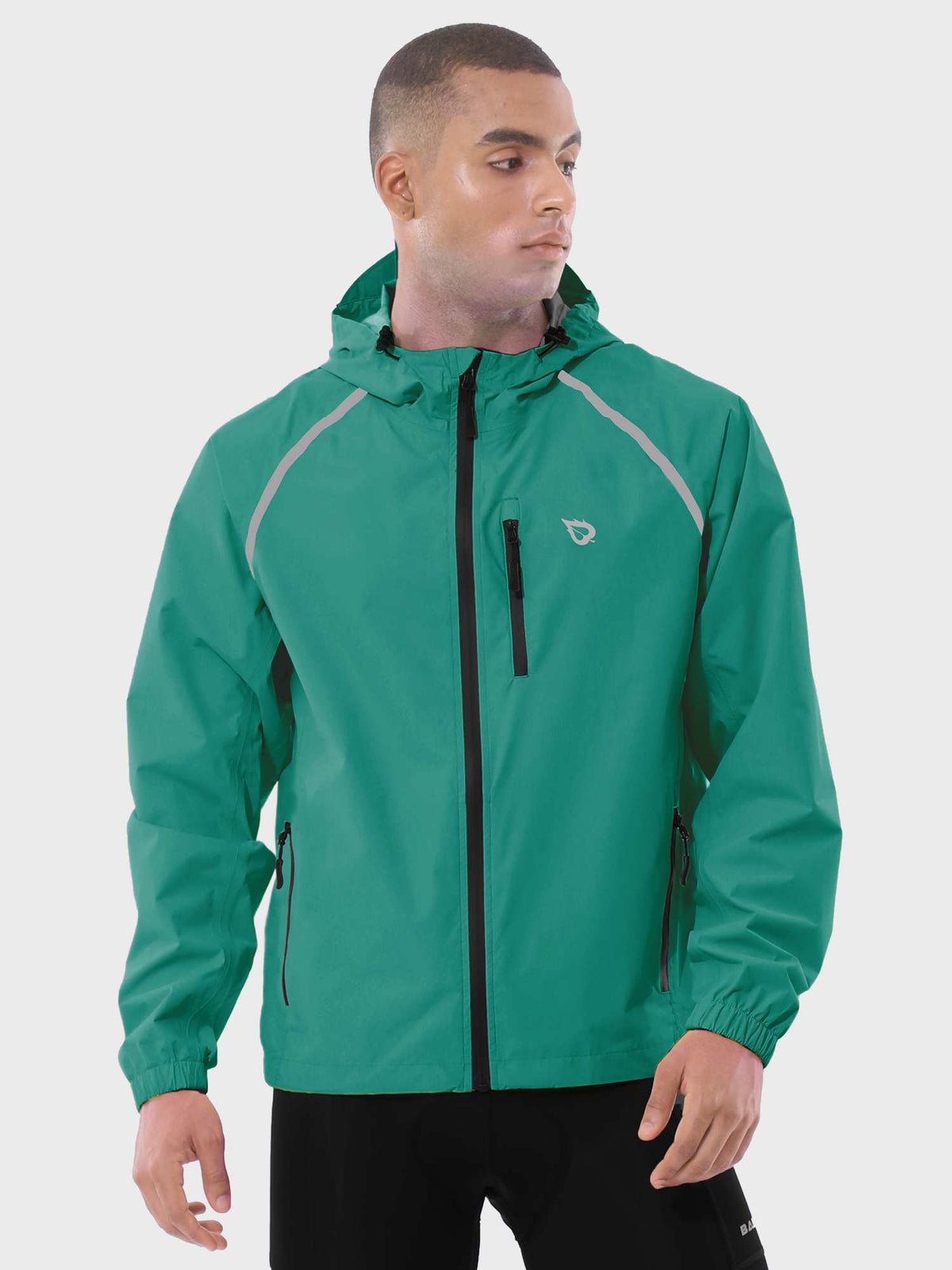 Men's UPF 50+ Waterproof Cycling Rain Jacket - Green / XL