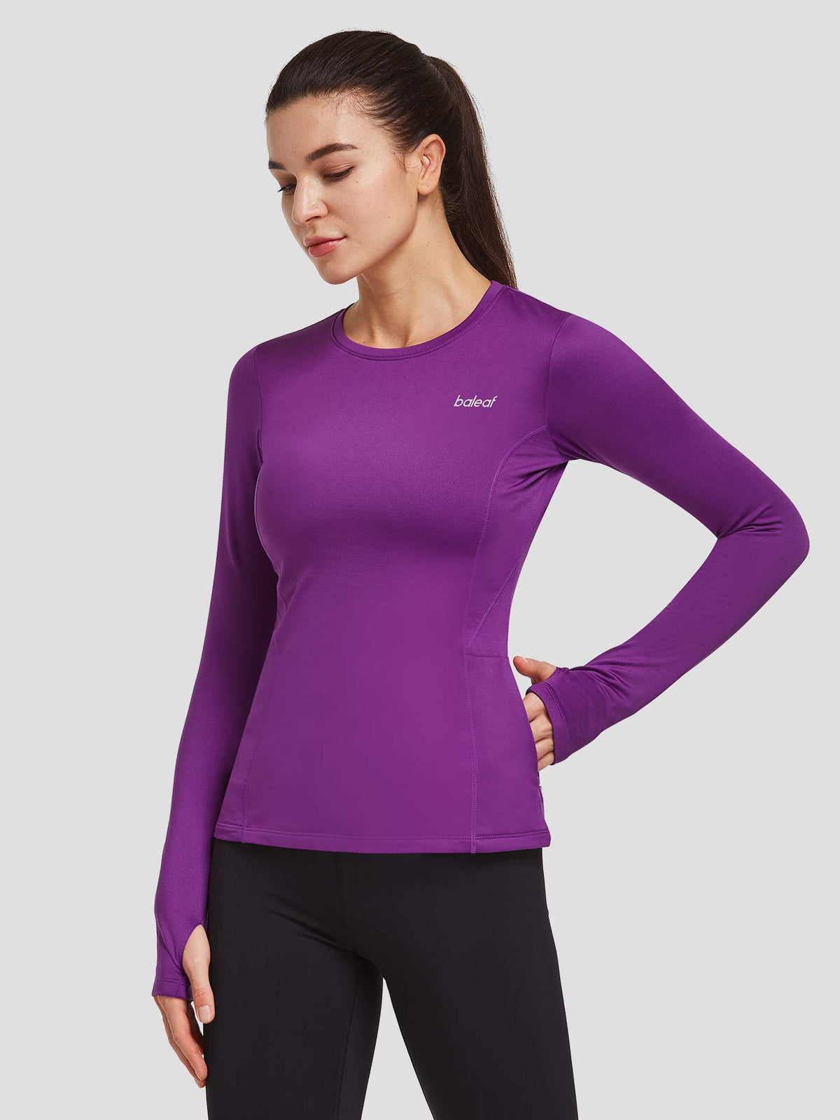 Colorblock Fleece Crew Pullover - Dark Purple / 2XL