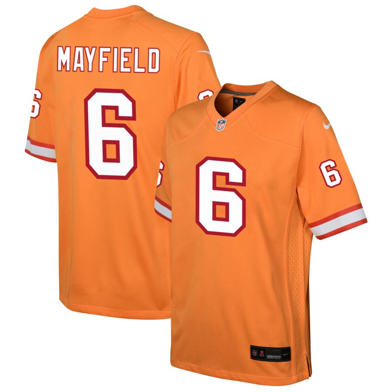 Baker Mayfield Youth Nike Orange Tampa Bay Buccaneers Custom Throwback Game Jersey