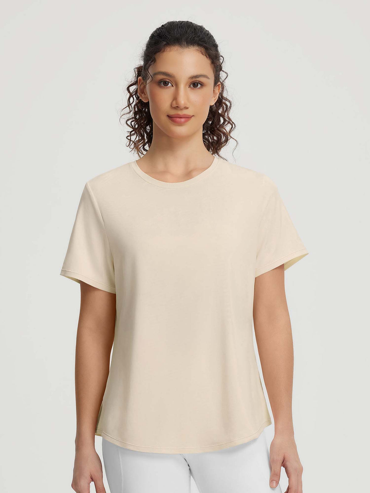 Baleaf UPF 50+ Open Back T-Shirts - Beige / XS