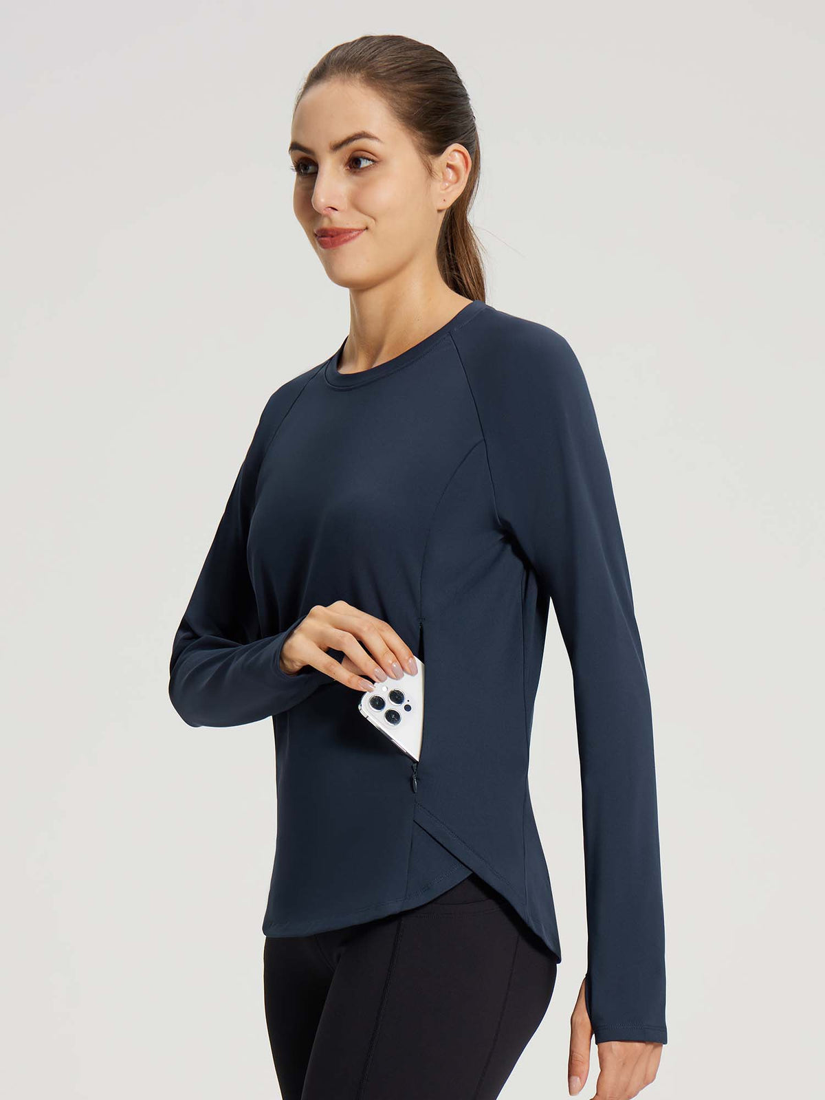 Pullover Fleece Long Sleeve T - Navy Blue / XL