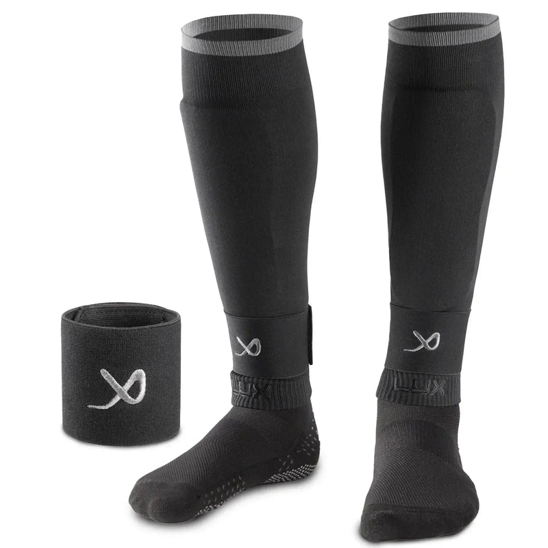 Football Sleeves - Black - LUX - Black / Large