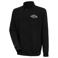 Men's Antigua  Black Baltimore Ravens Victory Quarter-Zip Pullover Top