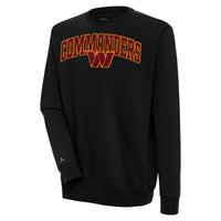 Men's Antigua  Black Washington Commanders Victory Chenille Pullover Sweatshirt