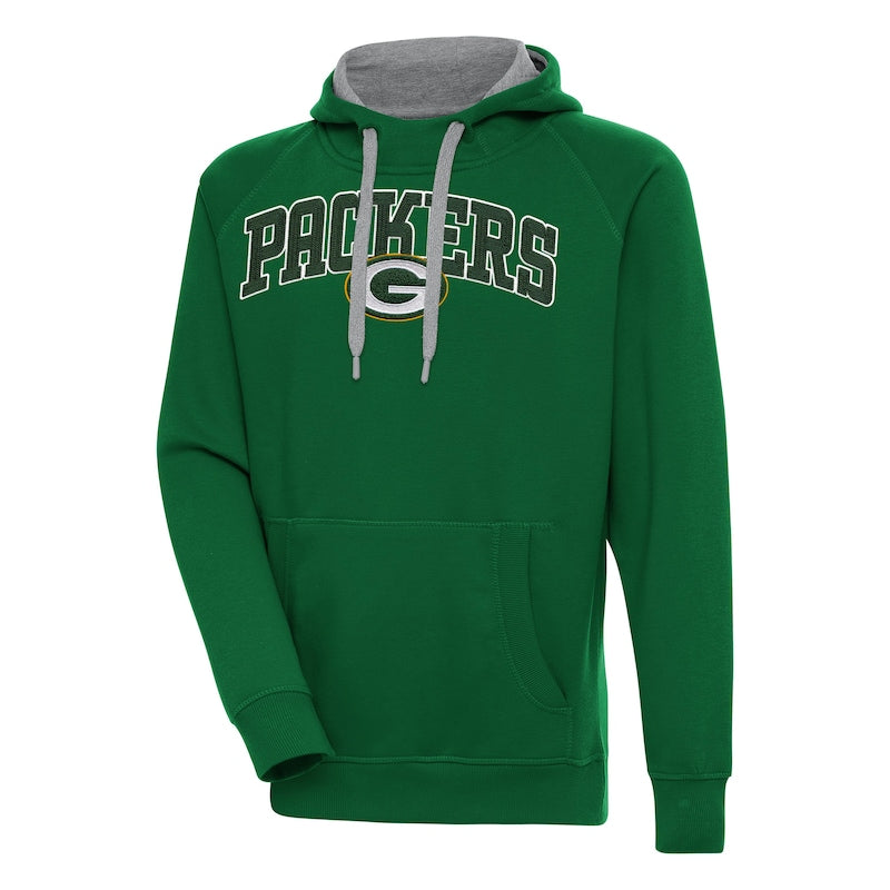 Men's Antigua  Green Green Bay Packers Victory Pullover Hoodie