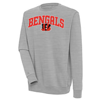 Men's Antigua  Heather Gray Cincinnati Bengals Victory Chenille Pullover Sweatshirt