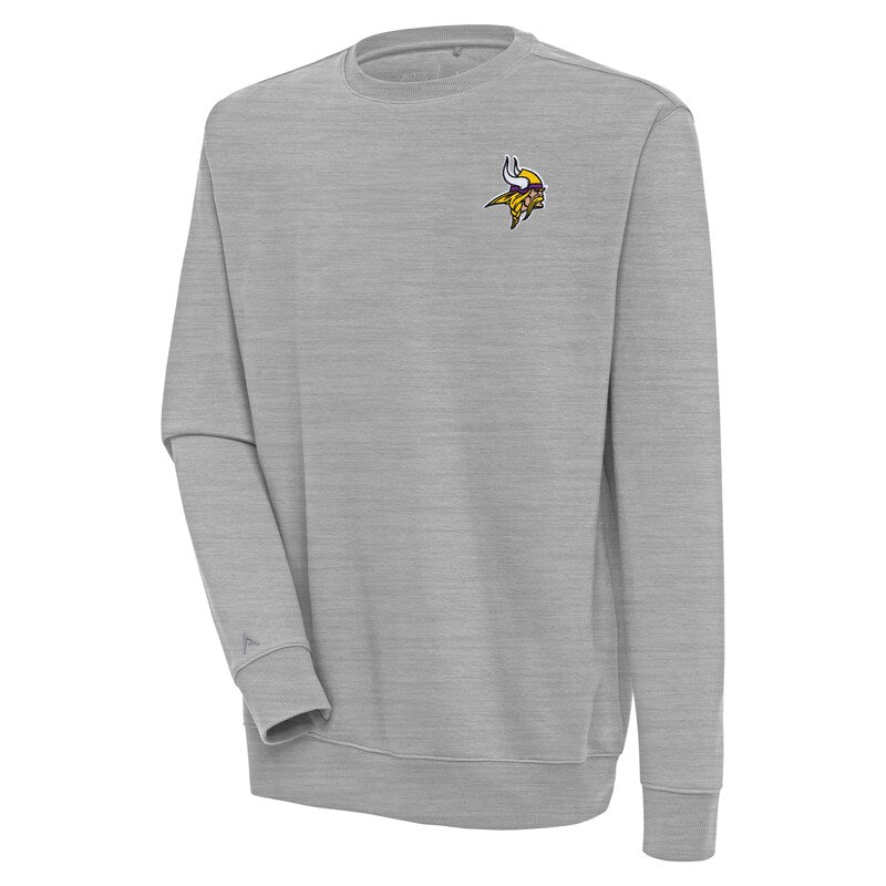 Men's Antigua  Heather Gray Minnesota Vikings Victory Pullover Sweatshirt