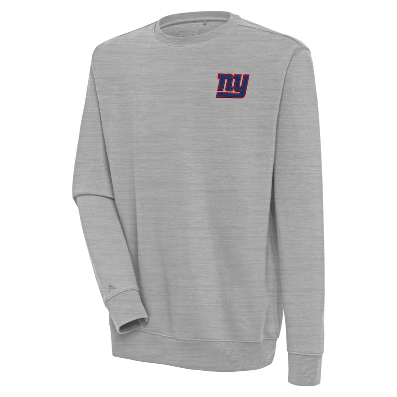 Men's Antigua  Heather Gray New York Giants Victory Pullover Sweatshirt