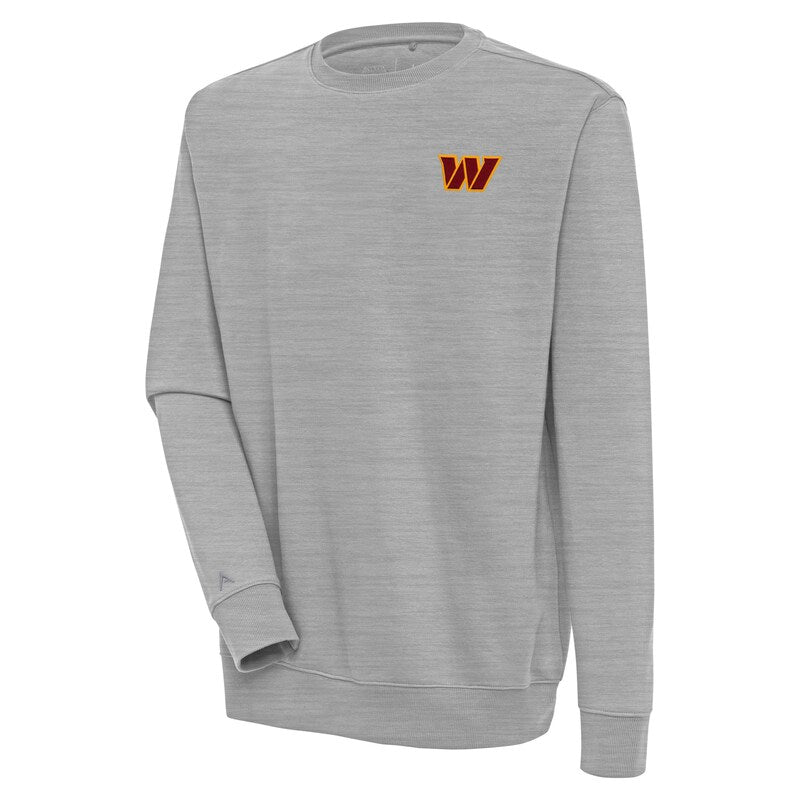Men's Antigua  Heather Gray Washington Commanders Victory Pullover Sweatshirt