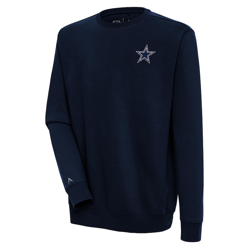 Men's Antigua  Navy Dallas Cowboys Victory Pullover Sweatshirt