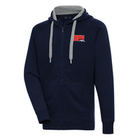 Men's Antigua  Navy Denver Broncos Victory Full-Zip Hoodie