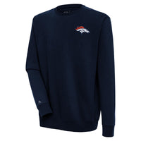 Men's Antigua  Navy Denver Broncos Victory Pullover Sweatshirt