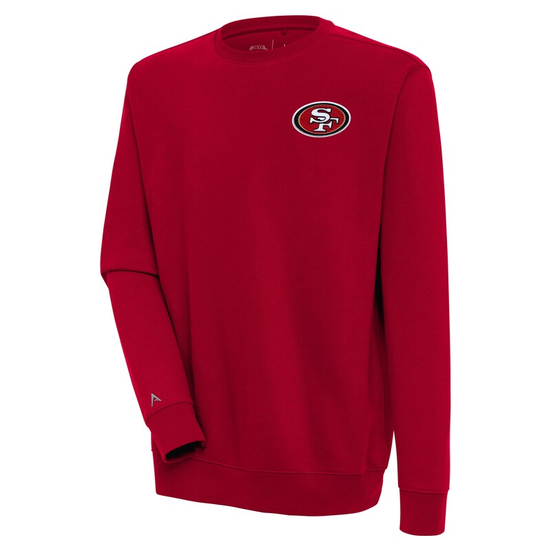 Men's Antigua Scarlet San Francisco 49ers Victory Pullover Sweatshirt