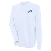 Men's Antigua  White Detroit Lions Victory Pullover Sweatshirt