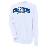 Men's Antigua  White Los Angeles Chargers Victory Chenille Pullover Sweatshirt