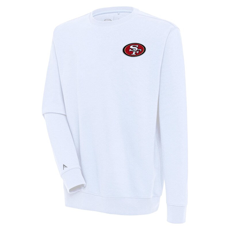Men's Antigua  White San Francisco 49ers Victory Pullover Sweatshirt