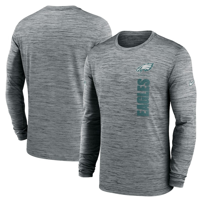 Men's Nike Gray Philadelphia Eagles Sideline Velocity Dri-FIT Long Sleeve T-Shirt