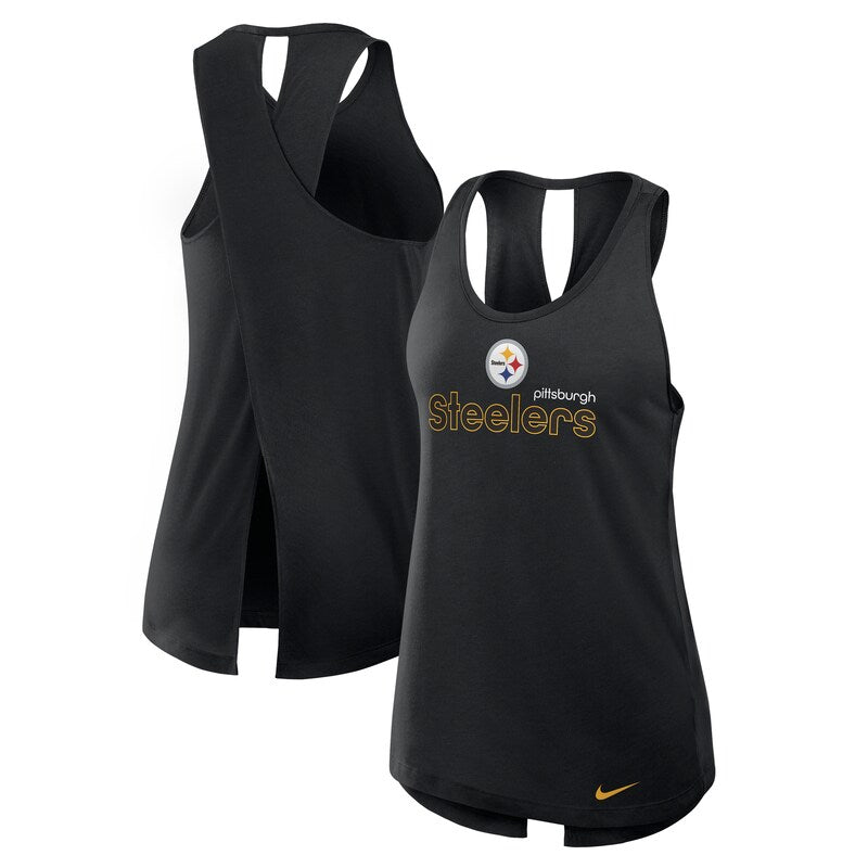 Women's Nike Black Pittsburgh Steelers Plus Size Performance Tank Top